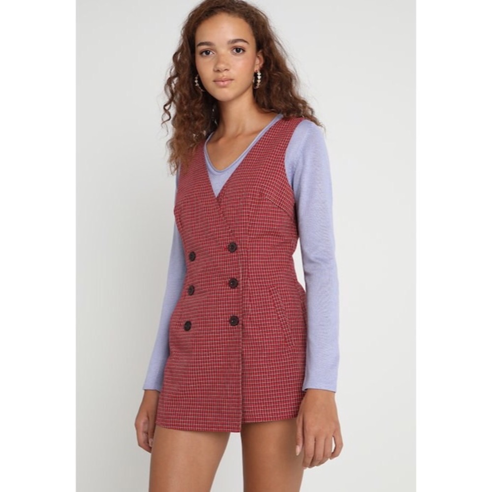 Honey Punch Plaid Check Romper